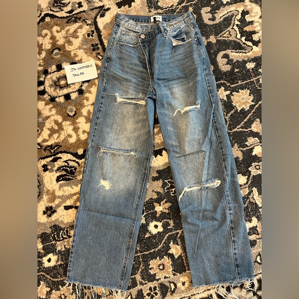Insane Gene High Rise Straight Distressed Jeans